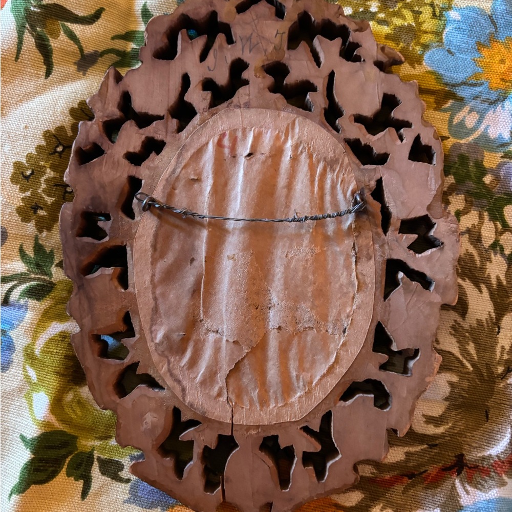 Two Vintage 70’s Floral Carved Hanging Mirrors ~ Retro Bohemian - Picture 3 of 5